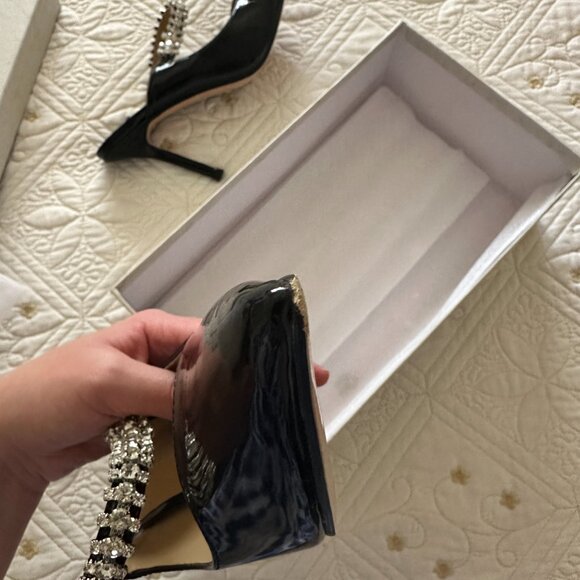 Crystal Embellished Black Patent Heels - Picture 6 of 8